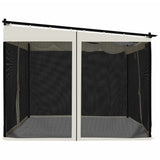 Tonnelle avec parois en filet crème 3x3 m acier