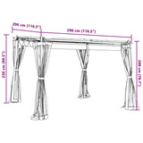 Tonnelle avec parois en filet crème 3x3 m acier