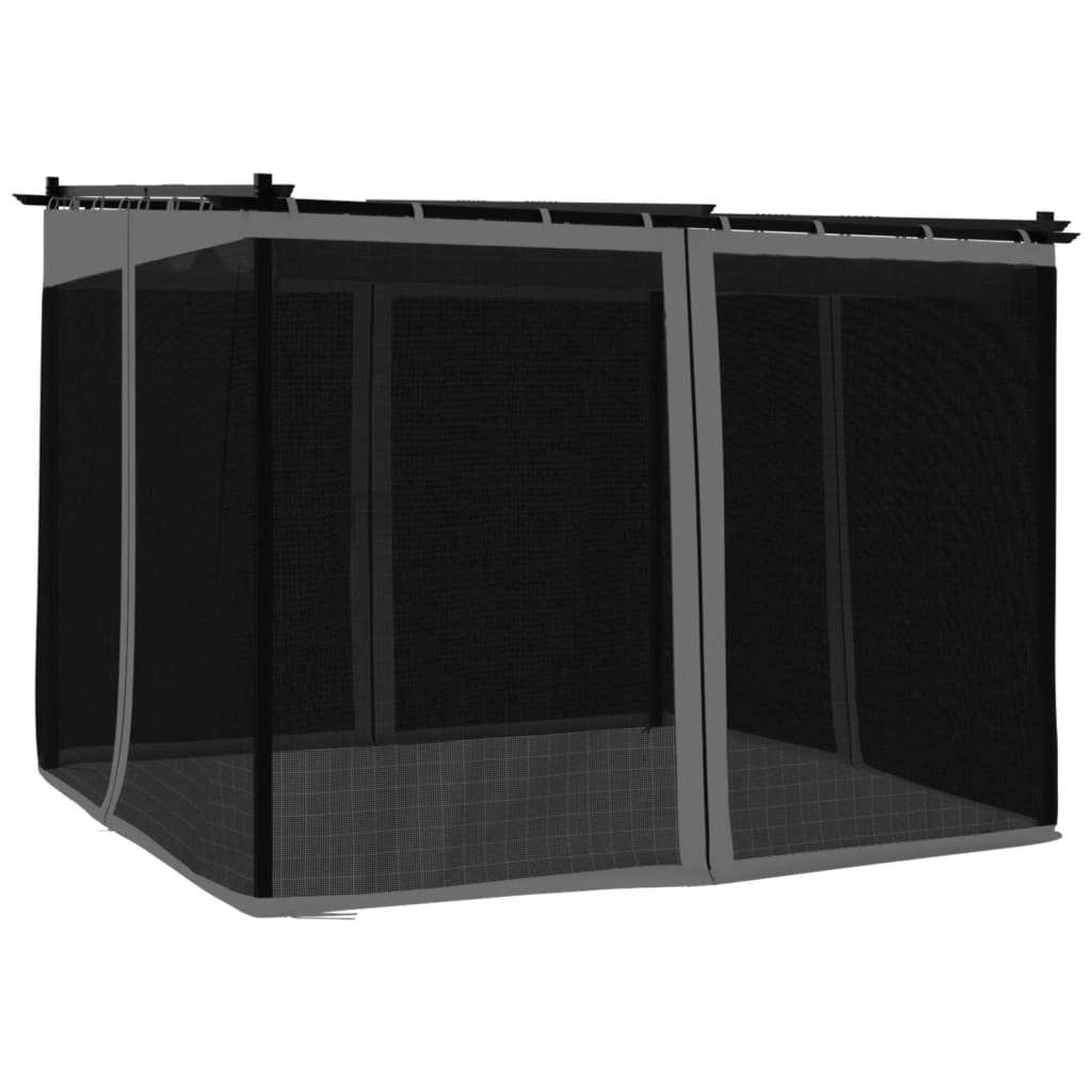 Tonnelle avec parois en filet anthracite 3x3 m acier