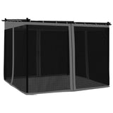 Tonnelle avec parois en filet anthracite 3x3 m acier