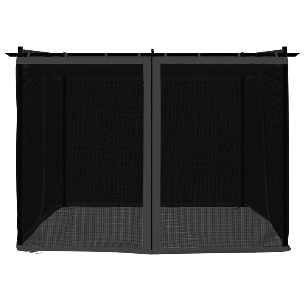 Tonnelle avec parois en filet anthracite 3x3 m acier