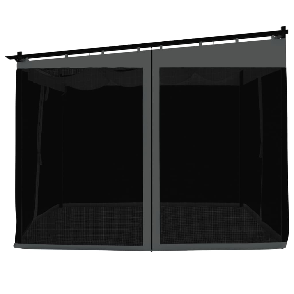 Tonnelle avec parois en filet anthracite 3x3 m acier