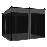 Tonnelle avec parois en filet anthracite 3x3 m acier