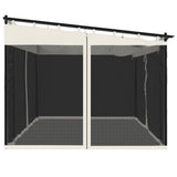 Tonnelle avec parois en filet crème 4x3 m acier