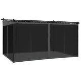 Tonnelle avec parois en filet anthracite 4x3 m acier