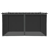 Tonnelle avec parois en filet anthracite 4x3 m acier