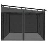 Tonnelle avec parois en filet anthracite 4x3 m acier