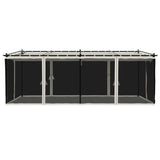 Tonnelle avec parois en filet crème 6x3 m acier