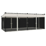 Tonnelle avec parois en filet crème 6x3 m acier