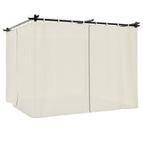 Tonnelle avec rideaux crème 3x3 m acier