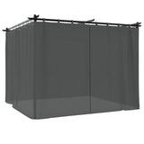 Arbour with anthracite curtains 3x3 m steel