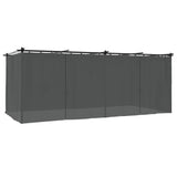 Tonnelle avec rideaux anthracite 6x3 m acier