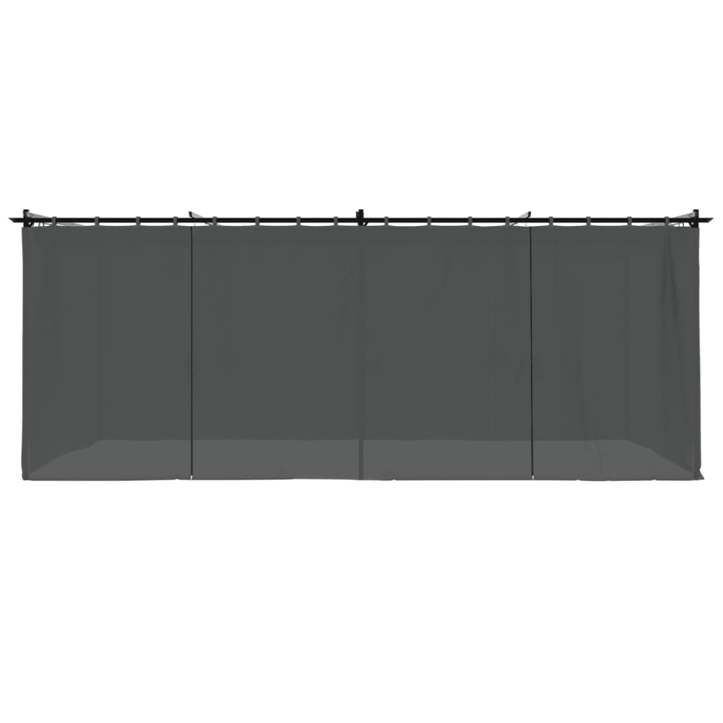 Tonnelle avec rideaux anthracite 6x3 m acier