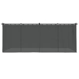 Tonnelle avec rideaux anthracite 6x3 m acier