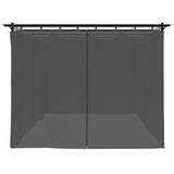 Tonnelle avec rideaux anthracite 6x3 m acier