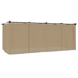 Tonnelle avec rideaux taupe 6x3 m acier