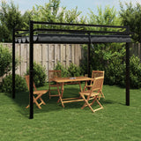 Tonnelle avec toit rétractable anthracite 3x3 m aluminium