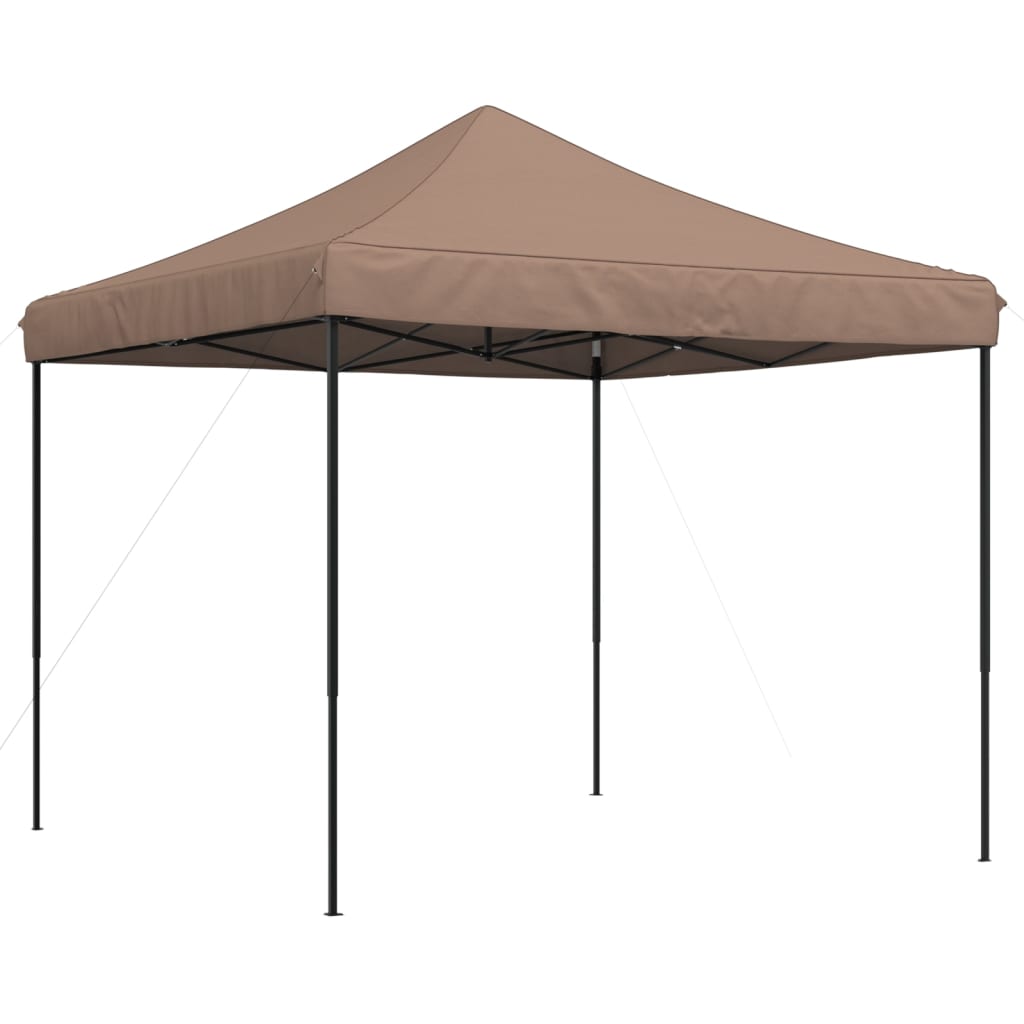 Tente de réception pliable escamotable marron 292x292x315 cm