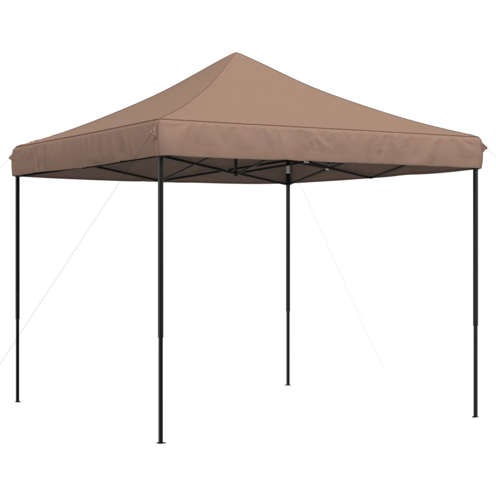 Tente de réception pliable escamotable marron 292x292x315 cm