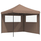 Pop-up folding reception tent with 2 side walls