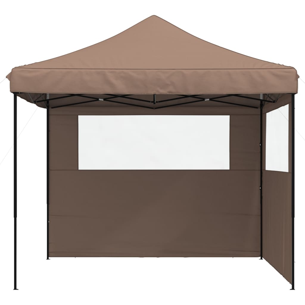 Pop-up folding reception tent with 2 side walls