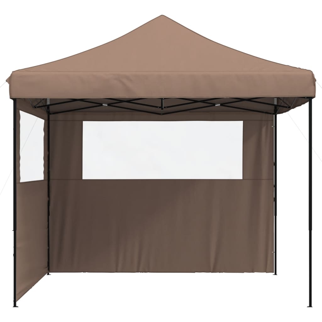 Pop-up folding reception tent with 2 side walls