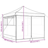 Tente de réception pliable escamotable avec 4 parois latérales