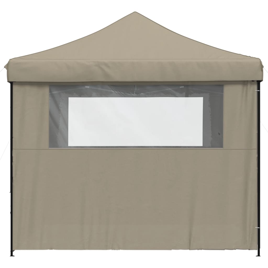 Tente de réception pliable escamotable 4 parois latérales taupe