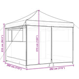 Tente de réception pliable escamotable avec 4 parois latérales