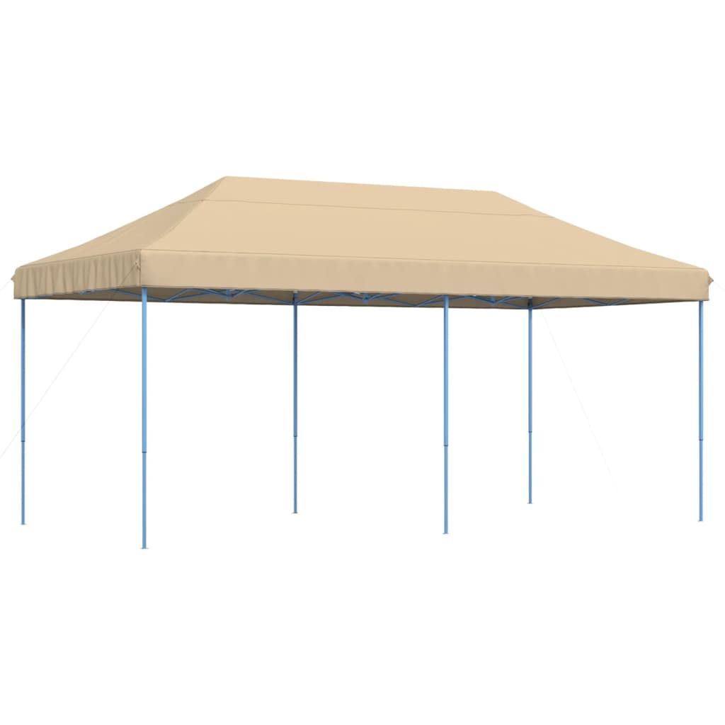 Tente de réception pliable escamotable beige 580x292x315 cm