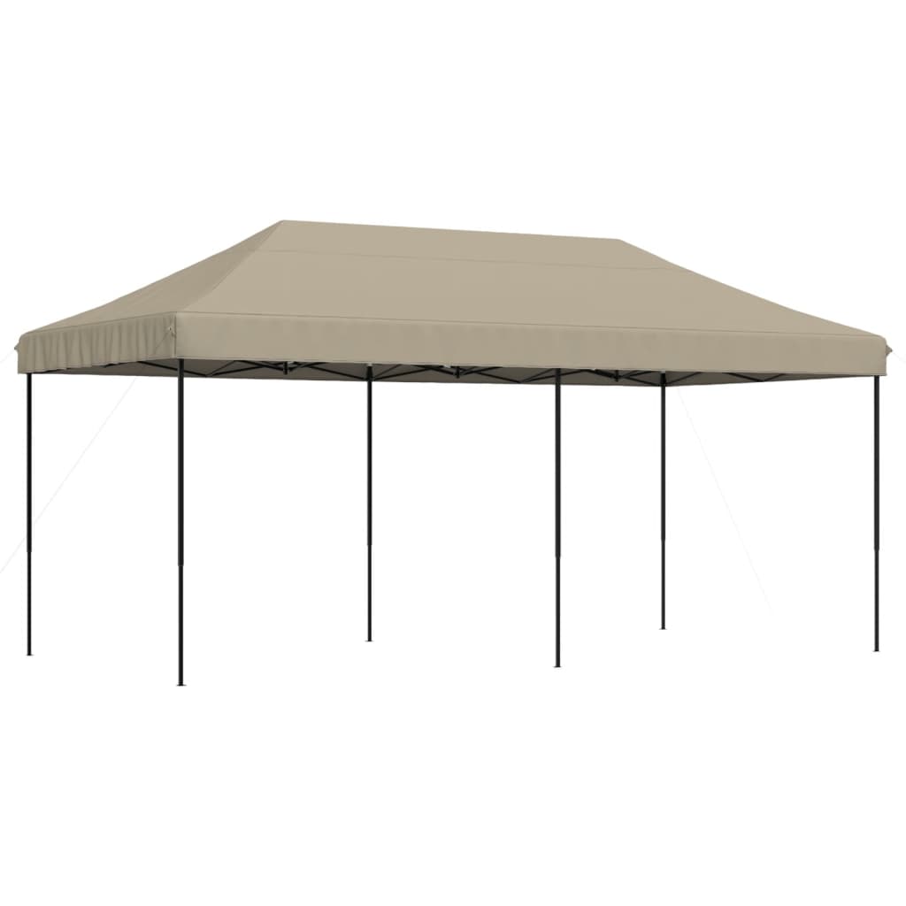 Tente de réception pliable escamotable taupe 580x292x315 cm