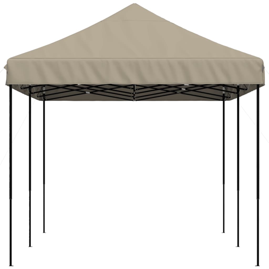 Tente de réception pliable escamotable taupe 580x292x315 cm