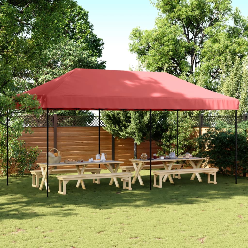 Tente de réception pliable escamotable bordeaux 580x292x315 cm