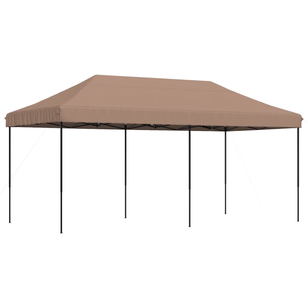 Tente de réception pliable escamotable marron 580x292x315 cm