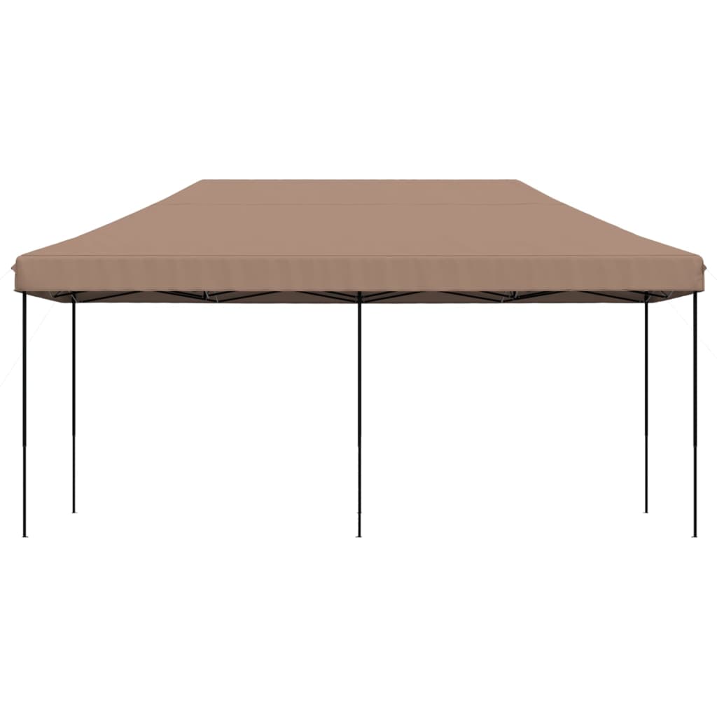 Tente de réception pliable escamotable marron 580x292x315 cm