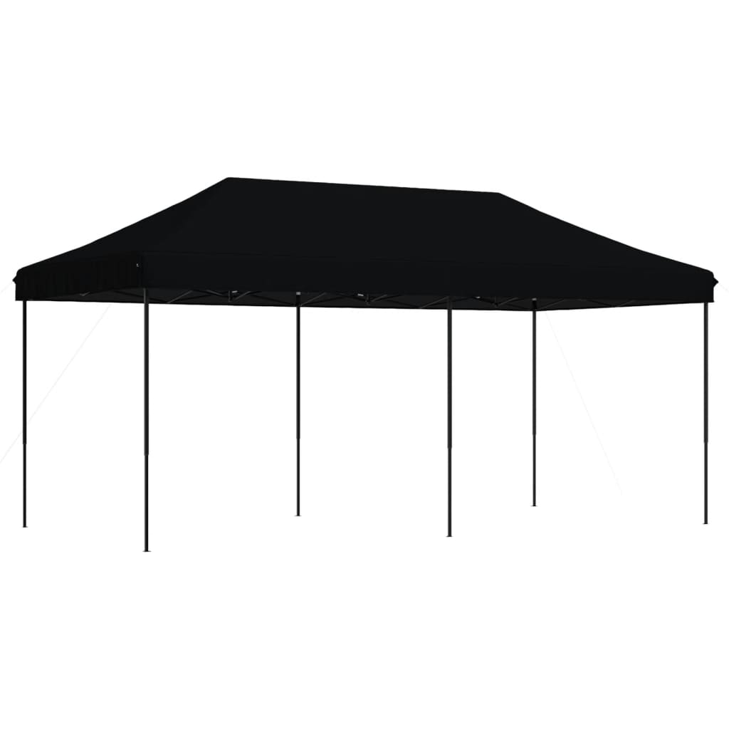 Tente de réception pliable escamotable noir 580x292x315 cm