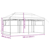 Tente de réception pliable escamotable 3 parois latérales vert