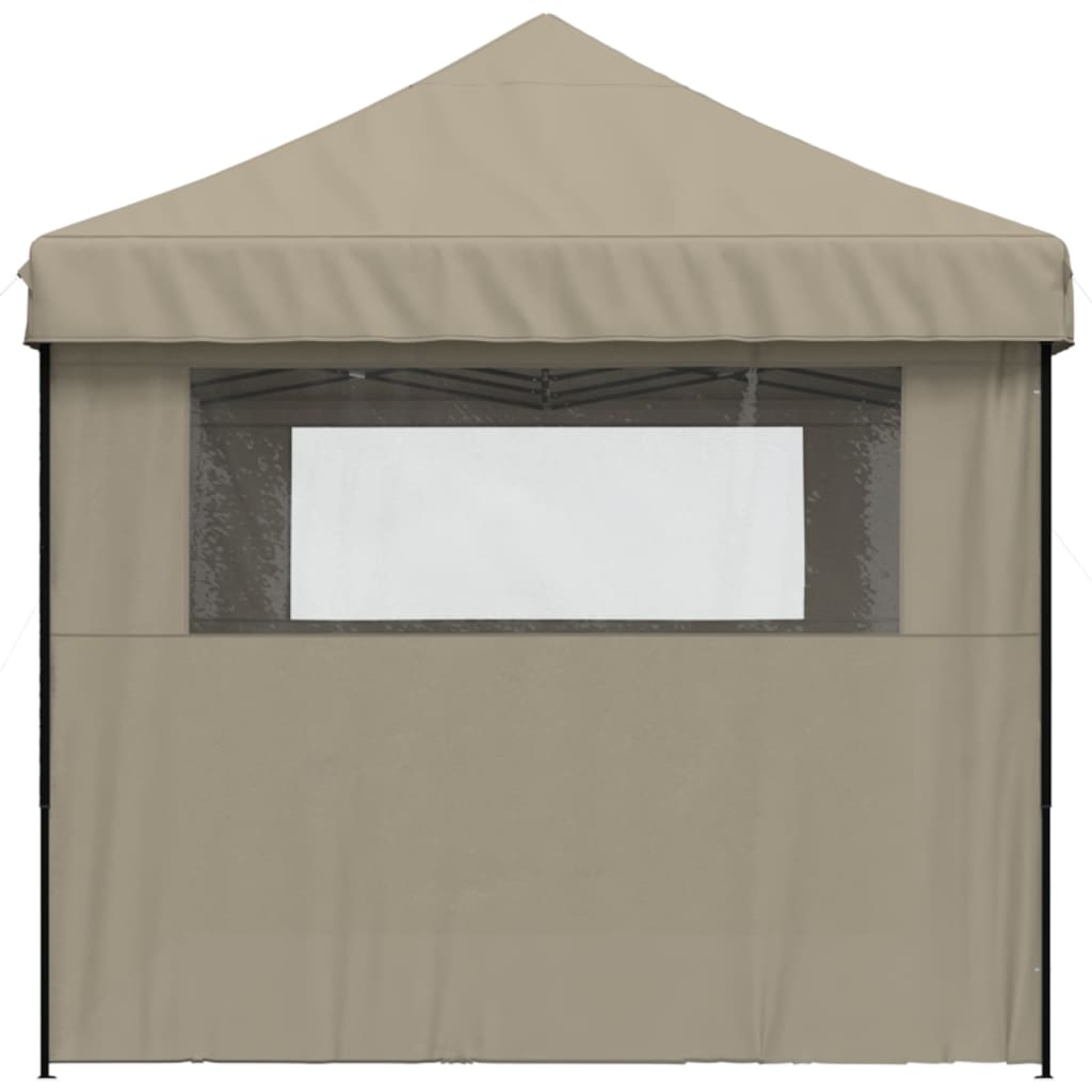 Tente de réception pliable escamotable 3 parois latérales taupe