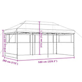 Tente de réception pliable escamotable avec 3 parois latérales