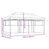 Tente de réception pliable escamotable avec 3 parois latérales