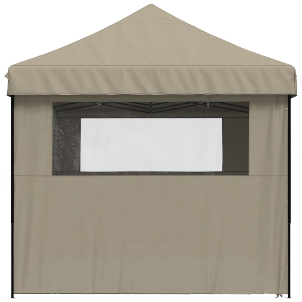 Tente de réception pliable escamotable 4 parois latérales taupe