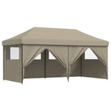 Tente de réception pliable escamotable 4 parois latérales taupe