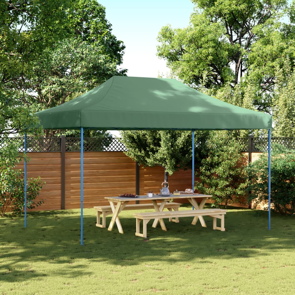 Green retractable folding reception tent 440x292x315 cm