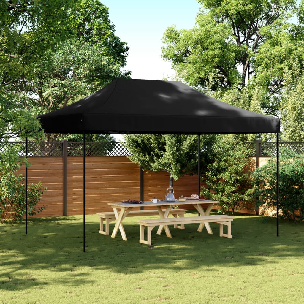 Tente de réception pliable escamotable noir 440x292x315 cm