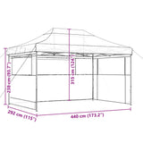 Tente de réception pliable escamotable 3 parois latérales vert