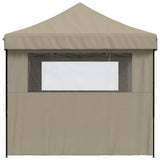 Tente de réception pliable escamotable 3 parois latérales taupe