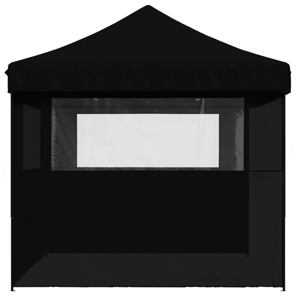 Tente de réception pliable escamotable 3 parois latérales noir