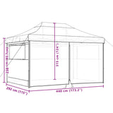 Tente de réception pliable escamotable avec 4 parois latérales