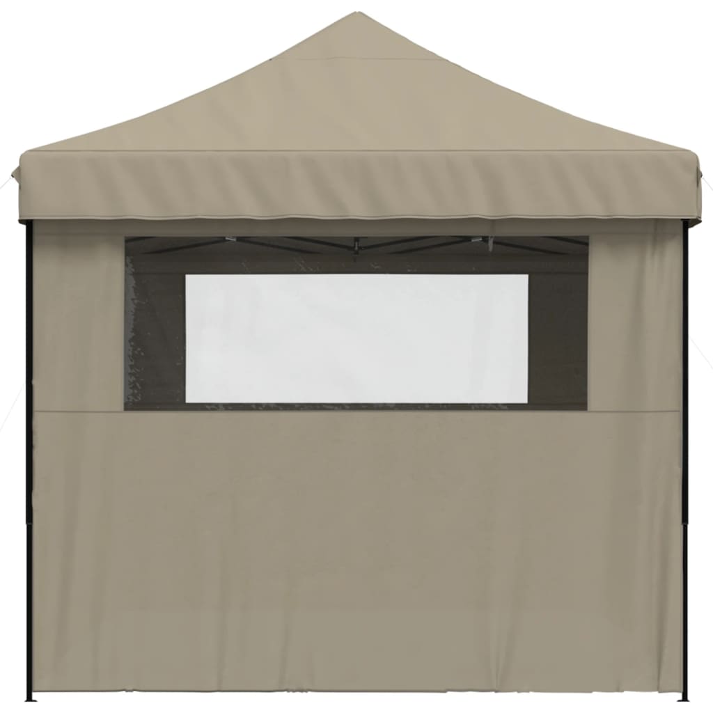 Tente de réception pliable escamotable 4 parois latérales taupe