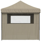 Tente de réception pliable escamotable 4 parois latérales taupe